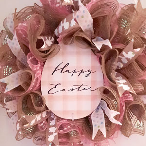 happy easter handmade wreath